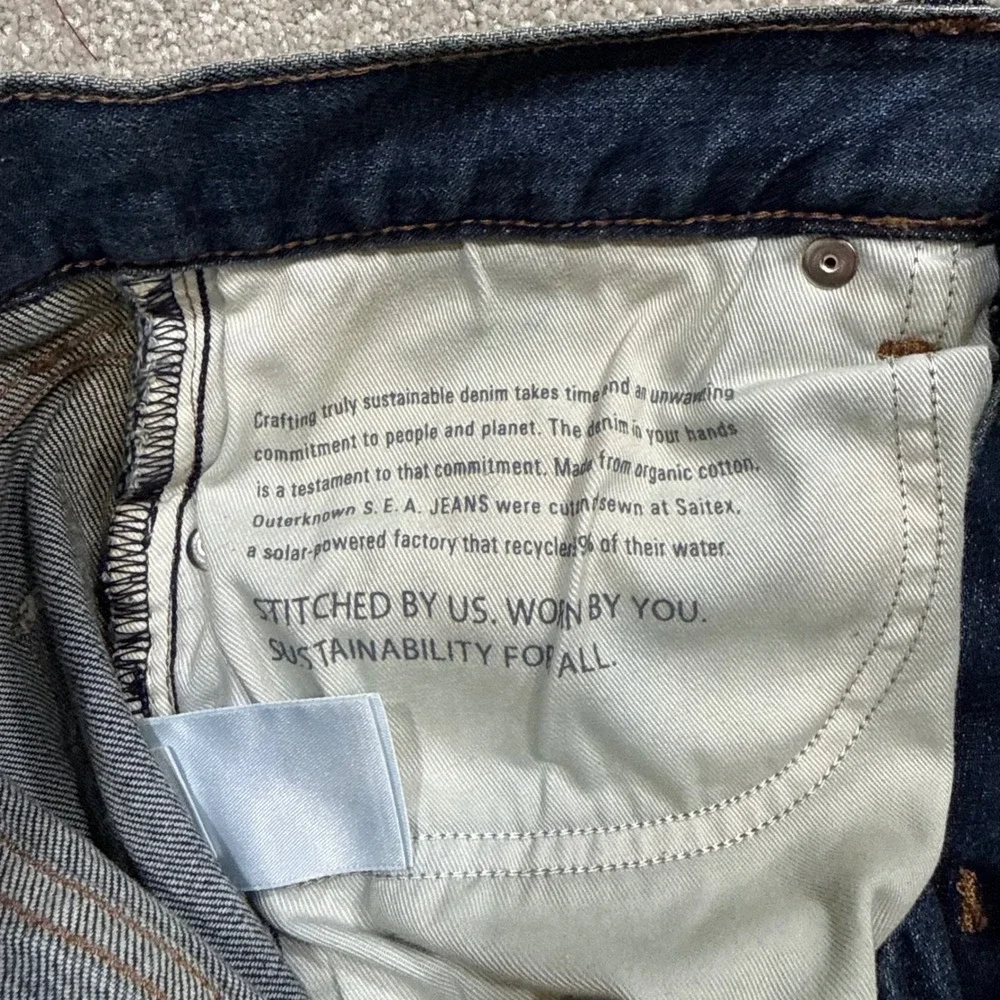 Outerknown Ambassador Slim Fit Jeans Worn Indigo Stretch NWT 31x34 Organic Denim
